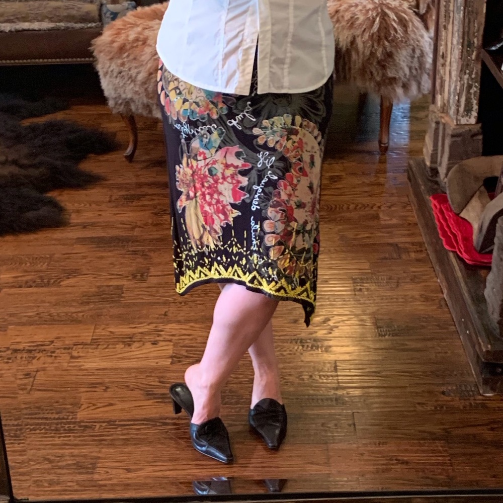 Desigual Floral Black Skirt Size M